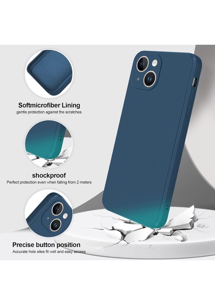 iPhone 14 Için Ince Yumuşak Likit Silikon Tampon Telefon Kılıfı - Mavi (Yurt Dışından) fiyatları