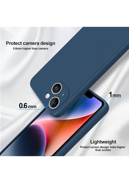 iPhone 14 Için Ince Yumuşak Likit Silikon Tampon Telefon Kılıfı - Mavi (Yurt Dışından) modelleri