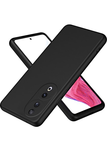 Honor 90 5g Için Ince Likit Silikon Yumuşak Telefon Kılıfı - Siyah (Yurt Dışından)