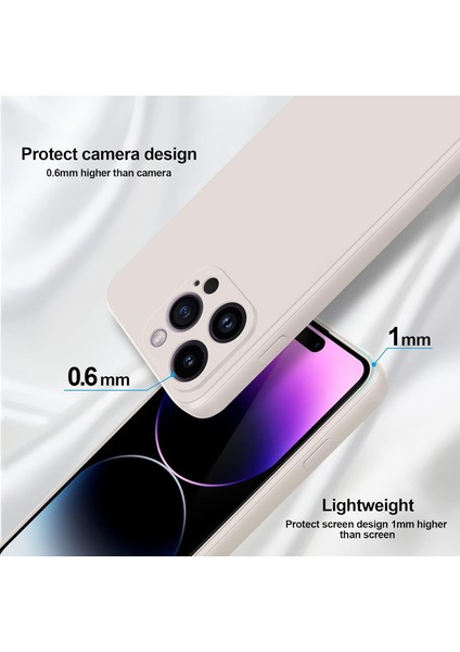 iPhone 14 Pro Max Için Ince Yumuşak Likit Silikon Tampon Telefon Kılıfı - Beyaz (Yurt Dışından) fırsatları