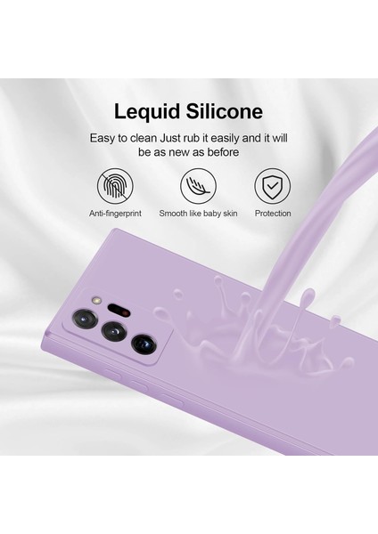 Samsung Galaxy Note 20 Ultra Için Ince Yumuşak Likit Silikon Tampon Telefon Kılıfı - Mor (Yurt Dışından)