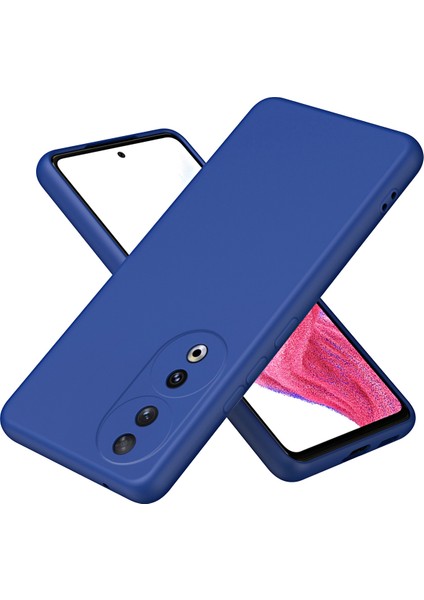 Honor 90 5g Için Ince Likit Silikon Yumuşak Telefon Kılıfı - Mavi (Yurt Dışından)