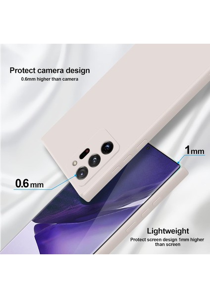 Samsung Galaxy Note 20 Ultra Için Ince Yumuşak Likit Silikon Tampon Telefon Kılıfı - Beyaz (Yurt Dışından) modelleri