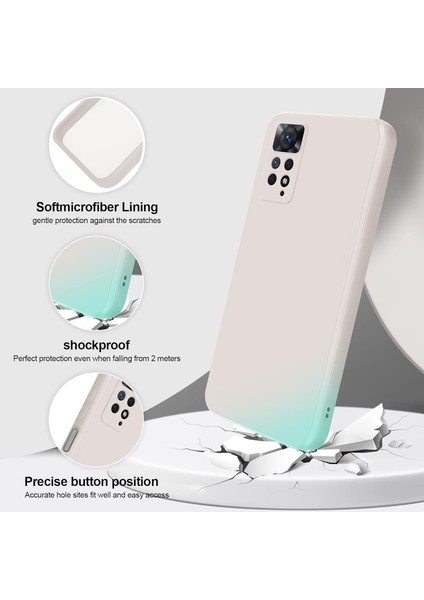 Xiaomi Redmi Note 11 Pro 5g/4g Için Ince Yumuşak Likit Silikon Tampon Telefon Kılıfı - Beyaz (Yurt Dışından)