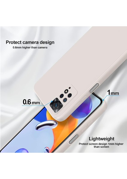 Xiaomi Redmi Note 11 Pro 5g/4g Için Ince Yumuşak Likit Silikon Tampon Telefon Kılıfı - Beyaz (Yurt Dışından)