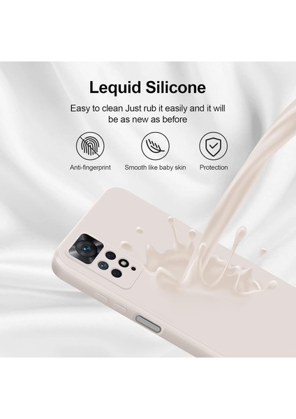 Xiaomi Redmi Note 11 Pro 5g/4g Için Ince Yumuşak Likit Silikon Tampon Telefon Kılıfı - Beyaz (Yurt Dışından)