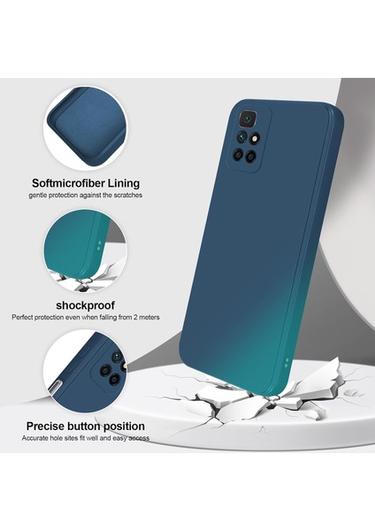 Xiaomi Redmi 10 Için Ince Yumuşak Likit Silikon Tampon Telefon Kılıfı - Mavi (Yurt Dışından)