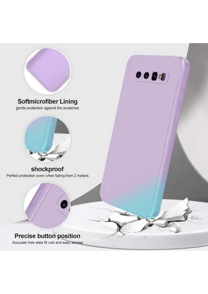 Samsung Galaxy S10 Plus Için Ince Yumuşak Likit Silikon Tampon Telefon Kılıfı - Mor (Yurt Dışından)