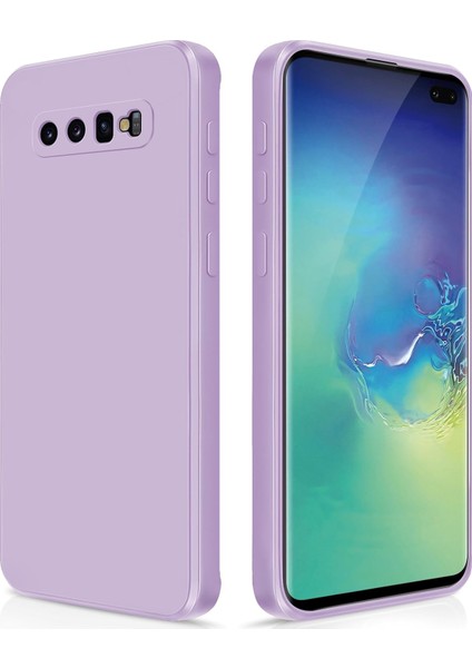 Samsung Galaxy S10 Plus Için Ince Yumuşak Likit Silikon Tampon Telefon Kılıfı - Mor (Yurt Dışından)