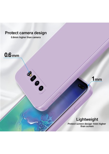 Samsung Galaxy S10 Plus Için Ince Yumuşak Likit Silikon Tampon Telefon Kılıfı - Mor (Yurt Dışından)