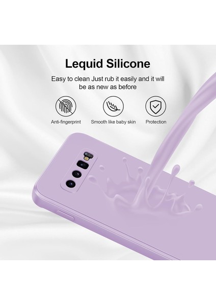 Samsung Galaxy S10 Plus Için Ince Yumuşak Likit Silikon Tampon Telefon Kılıfı - Mor (Yurt Dışından)
