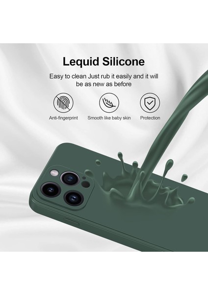iPhone 14 Pro Max Için Ince Yumuşak Likit Silikon Tampon Telefon Kılıfı - Gece Yeşili (Yurt Dışından) indirimleri