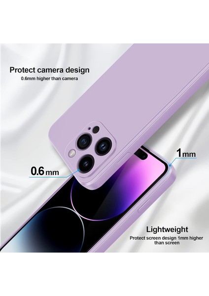iPhone 14 Pro Max Için Ince Yumuşak Likit Silikon Tampon Telefon Kılıfı - Mor (Yurt Dışından) fırsatları