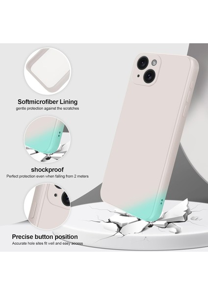 iPhone 15 Plus Için Ince Yumuşak Likit Silikon Tampon Telefon Kılıfı - Beyaz (Yurt Dışından) modelleri