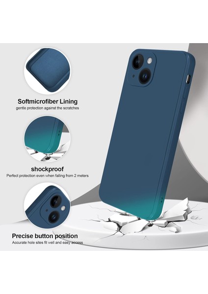 iPhone 14 Plus Için Ince Yumuşak Likit Silikon Tampon Telefon Kılıfı - Mavi (Yurt Dışından) modelleri