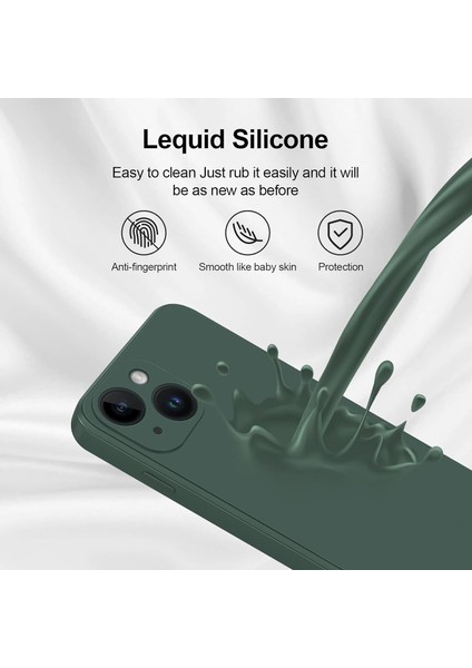 iPhone 14 Plus Için Ince Yumuşak Likit Silikon Tampon Telefon Kılıfı - Gece Yeşili (Yurt Dışından) indirimleri
