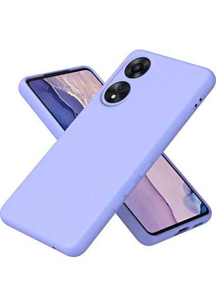 Oppo A78 4g Için Ince Likit Silikon Yumuşak Telefon Kılıfı - Mor (Yurt Dışından)