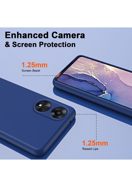 Oppo A78 5g / A58 5g Için Ince Likit Silikon Yumuşak Telefon Kılıfı - Mavi (Yurt Dışından)