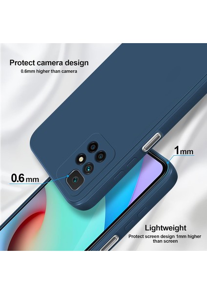 Xiaomi Redmi 10 Için Ince Yumuşak Likit Silikon Tampon Telefon Kılıfı - Mavi (Yurt Dışından)