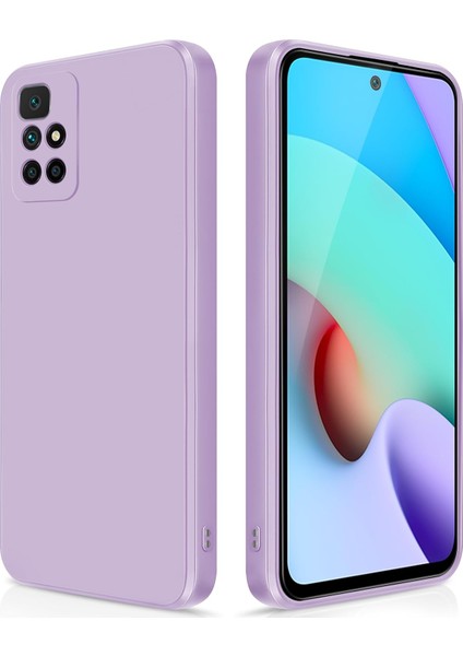 Xiaomi Redmi 10 Için Ince Yumuşak Likit Silikon Tampon Telefon Kılıfı - Mor (Yurt Dışından)