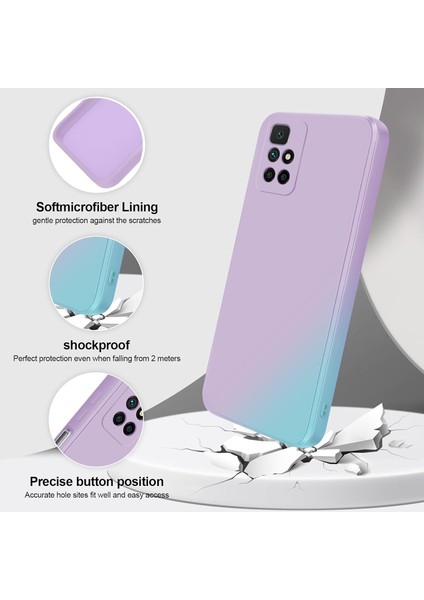 Xiaomi Redmi 10 Için Ince Yumuşak Likit Silikon Tampon Telefon Kılıfı - Mor (Yurt Dışından)