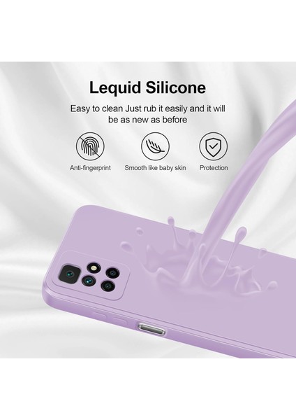 Xiaomi Redmi 10 Için Ince Yumuşak Likit Silikon Tampon Telefon Kılıfı - Mor (Yurt Dışından)