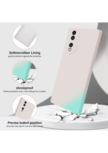 Honor 70 Için Ince Yumuşak Likit Silikon Tampon Telefon Kılıfı - Beyaz (Yurt Dışından)