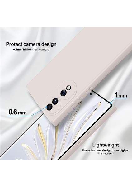 Honor 70 Için Ince Yumuşak Likit Silikon Tampon Telefon Kılıfı - Beyaz (Yurt Dışından)