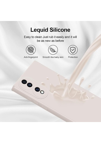 Honor 70 Için Ince Yumuşak Likit Silikon Tampon Telefon Kılıfı - Beyaz (Yurt Dışından)