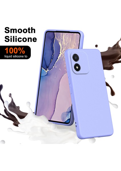 Honor X5 Için Ince Likit Silikon Yumuşak Telefon Kılıfı - Mor (Yurt Dışından)