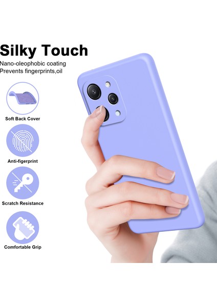 Xiaomi Redmi 12 Için Ince Likit Silikon Yumuşak Telefon Kılıfı - Mor (Yurt Dışından) fırsatları