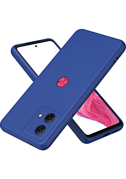 Motorola Moto G84 Için Ince Likit Silikon Yumuşak Telefon Kılıfı - Mavi (Yurt Dışından)