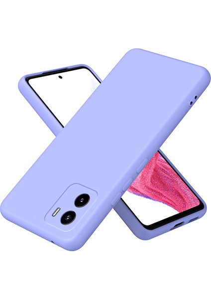 Vivo Y15S Için Ince Likit Silikon Yumuşak Telefon Kılıfı - Mor (Yurt Dışından)