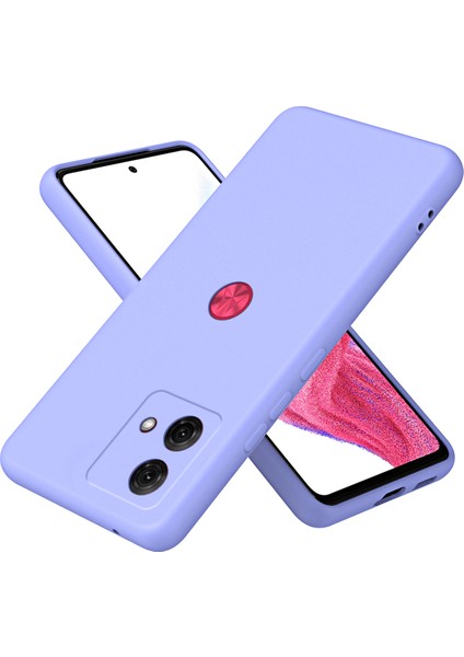 Motorola Moto G84 Için Ince Likit Silikon Yumuşak Telefon Kılıfı - Mor (Yurt Dışından)