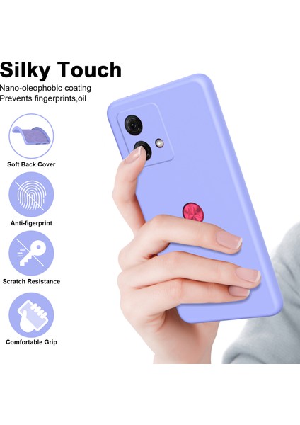 Motorola Moto G84 Için Ince Likit Silikon Yumuşak Telefon Kılıfı - Mor (Yurt Dışından) fırsatları