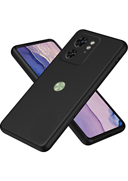Motorola Edge 40 Için Ince Likit Silikon Yumuşak Telefon Kılıfı - Siyah (Yurt Dışından)