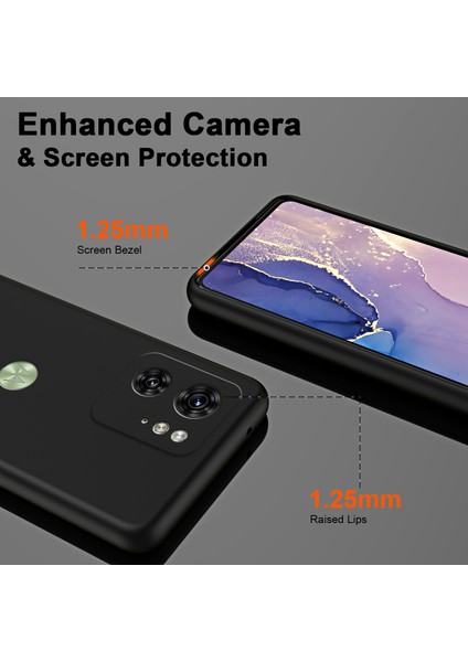 Motorola Edge 40 Için Ince Likit Silikon Yumuşak Telefon Kılıfı - Siyah (Yurt Dışından) fırsatları