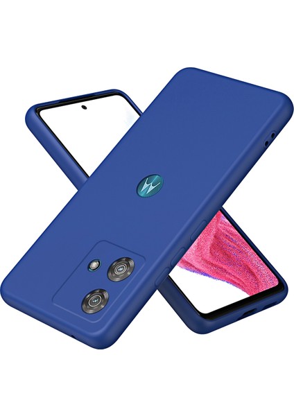 Motorola Edge 40 Neo Için Ince Likit Silikon Yumuşak Telefon Kılıfı - Mavi (Yurt Dışından)