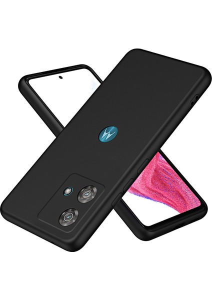 Motorola Edge 40 Neo Için Ince Likit Silikon Yumuşak Telefon Kılıfı - Siyah (Yurt Dışından)