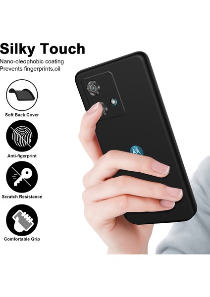 Motorola Edge 40 Neo Için Ince Likit Silikon Yumuşak Telefon Kılıfı - Siyah (Yurt Dışından) fırsatları