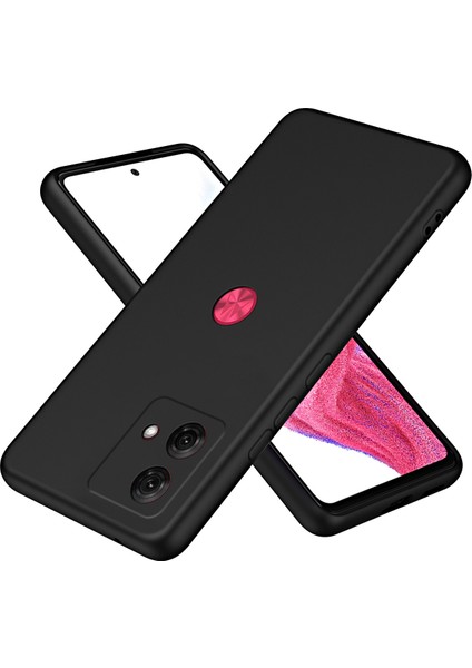 Motorola Moto G84 Için Ince Likit Silikon Yumuşak Telefon Kılıfı - Siyah (Yurt Dışından)