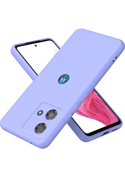 Motorola Edge 40 Neo Için Ince Likit Silikon Yumuşak Telefon Kılıfı - Mor (Yurt Dışından)