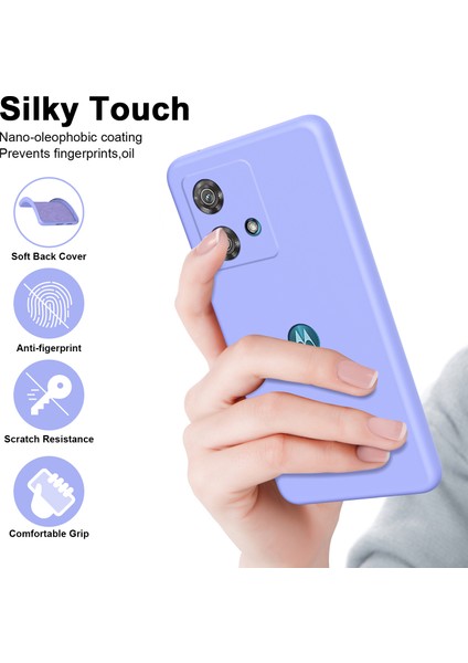 Motorola Edge 40 Neo Için Ince Likit Silikon Yumuşak Telefon Kılıfı - Mor (Yurt Dışından) fırsatları