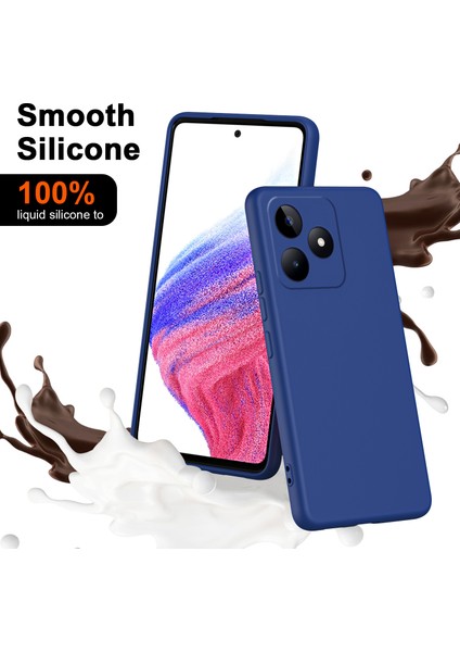Realme C53 / Realme C51 Için Ince Likit Silikon Yumuşak Telefon Kılıfı - Mavi (Yurt Dışından)