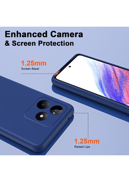 Realme C53 / Realme C51 Için Ince Likit Silikon Yumuşak Telefon Kılıfı - Mavi (Yurt Dışından)