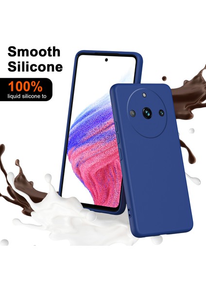 Realme 11 Pro / Realme 11 Pro+ Için Ince Likit Silikon Yumuşak Telefon Kılıfı - Mavi (Yurt Dışından)