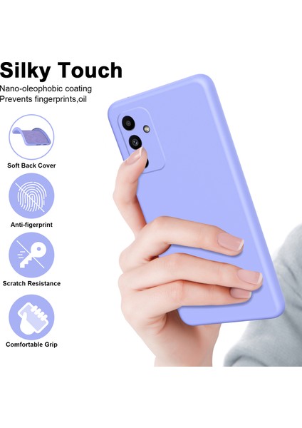 Samsung Galaxy A15 Için Ince Likit Silikon Yumuşak Telefon Kılıfı - Mor (Yurt Dışından)