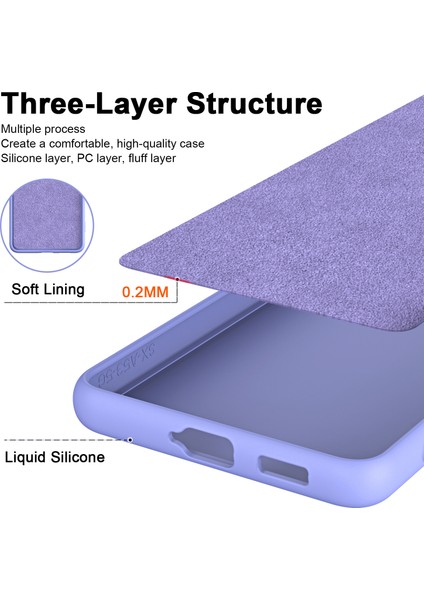Samsung Galaxy A15 Için Ince Likit Silikon Yumuşak Telefon Kılıfı - Mor (Yurt Dışından)