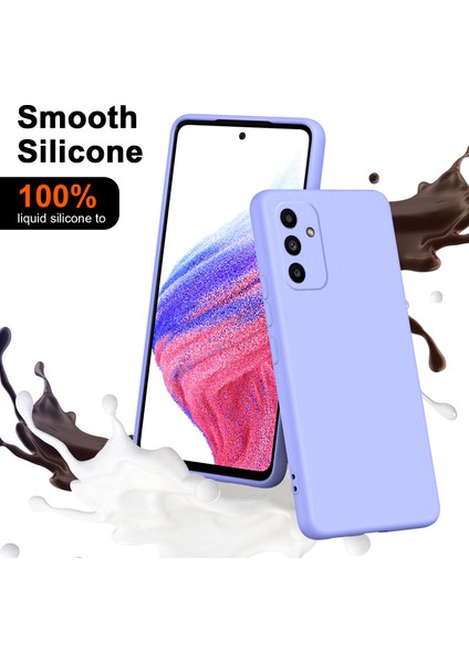 Samsung Galaxy A15 Için Ince Likit Silikon Yumuşak Telefon Kılıfı - Mor (Yurt Dışından)