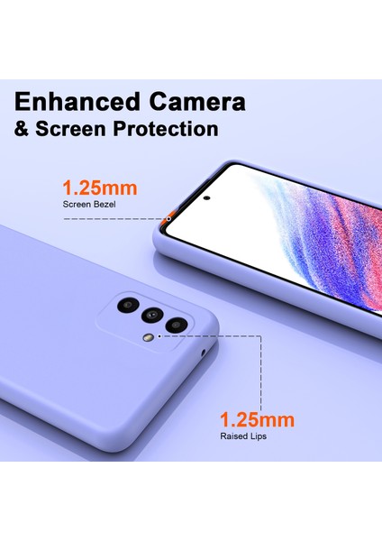 Samsung Galaxy A15 Için Ince Likit Silikon Yumuşak Telefon Kılıfı - Mor (Yurt Dışından)